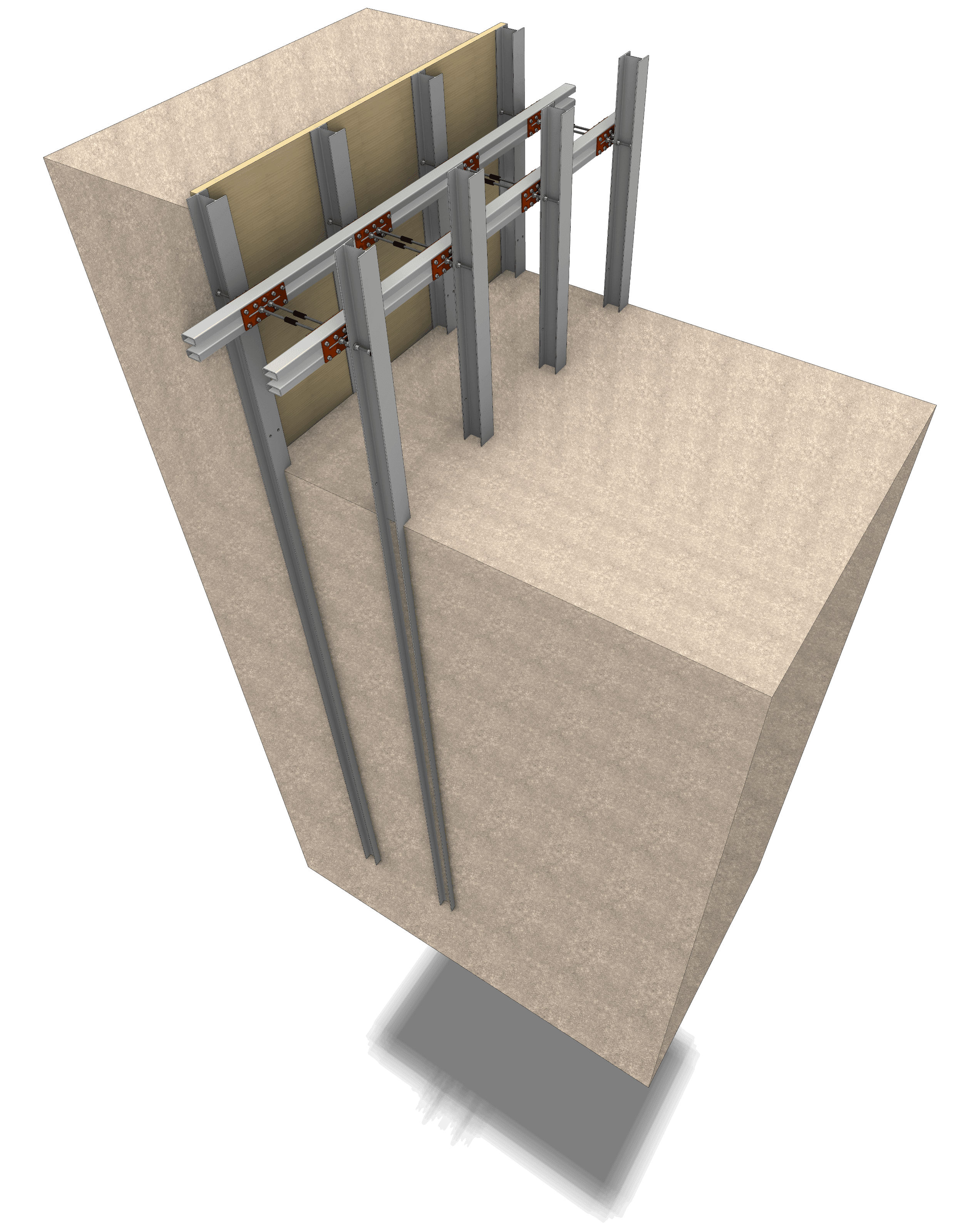 간격재(볼트식 강봉) 띠장 체결